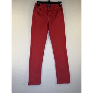 Vintage Polo Ralph Lauren Red Straight Leg Cotton Jeans NO SIZE TAG 5 Pocket